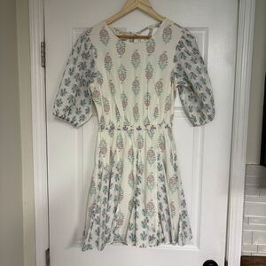 Christian  Lacroix White Floral Lace Up Back Dress Size Small‎